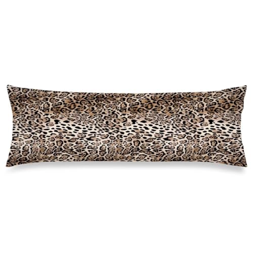 "Cheetah Body Pillow Cover 20""x54"" Pillow Case Leopard Print Safari Wild Animals Skin Texure Long Pillow Cases Protector with Zipper Decorative Bedding Pillowcase Rectangle Soft Cushion Covers for Bed"