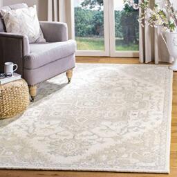 SAFAVIEH Traditional Rug for Living Room, Dining Room, Bedroom - Micro-Loop Collection, Short Pile, in Ivory and Beige, 90 x 150 cm