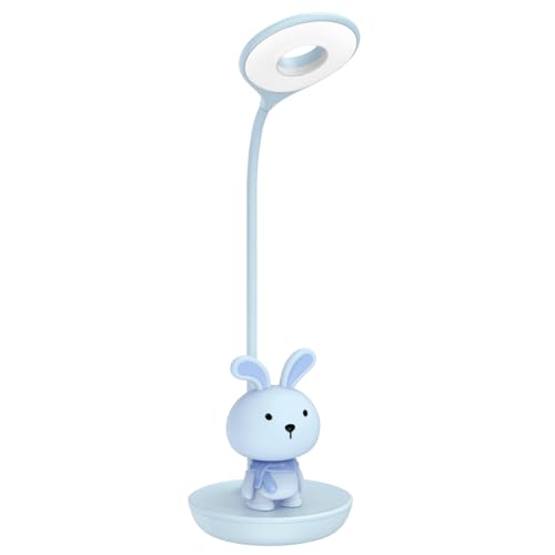 Blue Bunny LED Childrens Table Lamp Touch Control USB Rechargeable Bedside Reading Light BDL01BL