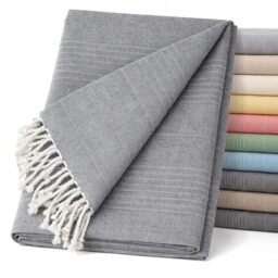 ECOMMERC3 - Multi-Purpose Foulard Size 180 x 260 cm for Sofa or Bed – Multipurpose Bedspread Anthracite Decorative Bedspread for Sofa, Bed – Jarapa Sofa or Bed Protector Light and Elegant