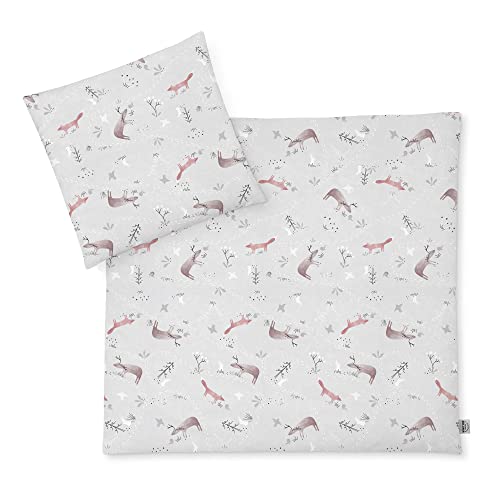 Julius Zöllner Baby Bed Linen 100% Cotton Standard 100 by Oeko-Tex, Made in Germany, Size 80 x 80 + 35 x 40 cm, Woodlife