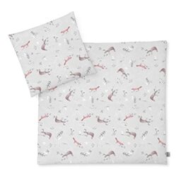 Julius Zöllner Baby Bed Linen 100% Cotton Standard 100 by Oeko-Tex, Made in Germany, Size 80 x 80 + 35 x 40 cm, Woodlife