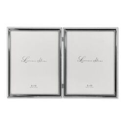 Lawrence Frames 510780D Silver Plated Double Bead Hinged Double Picture Frame, 8 by 10-Inch