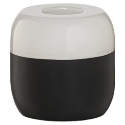 Sealskin Sphere Candle Holder, Porcelain, Black, 6.8 x 6.8 x 6.8 cm