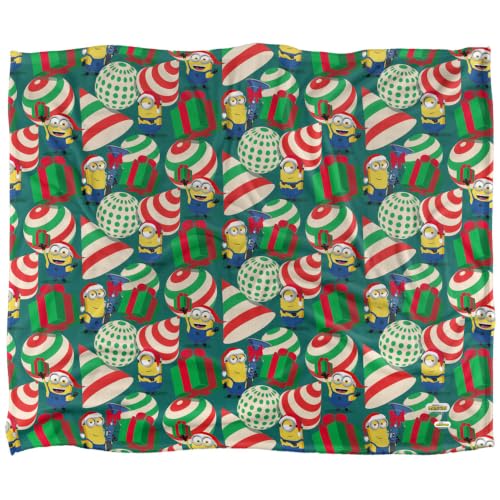 popfunk Minions Shape Christmas Pattern Silky Touch Super Soft Throw Blanket 152 X 127 Cm