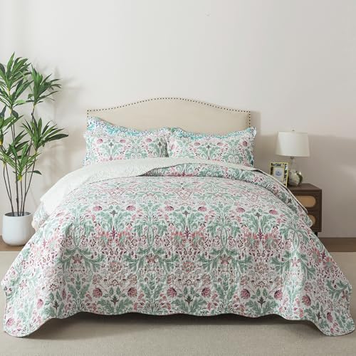 HoneiLife Quilt Set Queen Size - Microfiber Bedspreads for Queen Bed, Reversible Coverlet Lightweight Bedcover Quilt Bedding Sets for Queen Bed