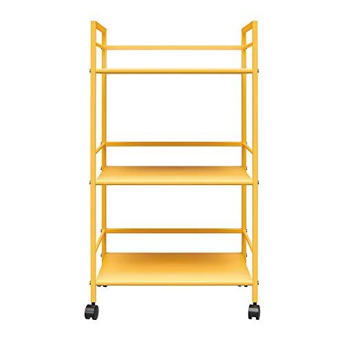 DHP Furniture Cache Metal Rolling Cart Yellow Serving Trolley