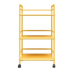 DHP Furniture Cache Metal Rolling Cart Yellow Serving Trolley