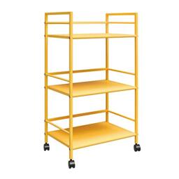 DHP Furniture Cache Metal Rolling Cart Yellow Serving Trolley