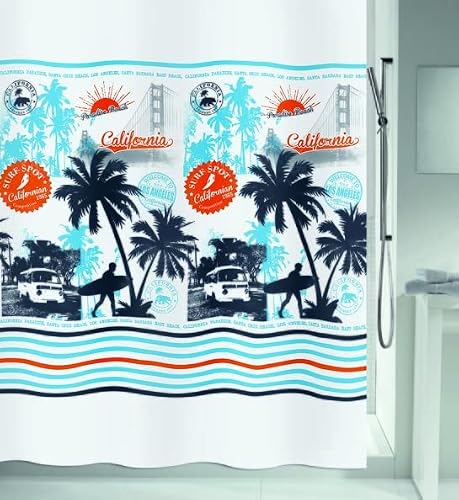 Spirella Calisurf Polyester Shower Curtain 180 x 200 cm Multi-Coloured