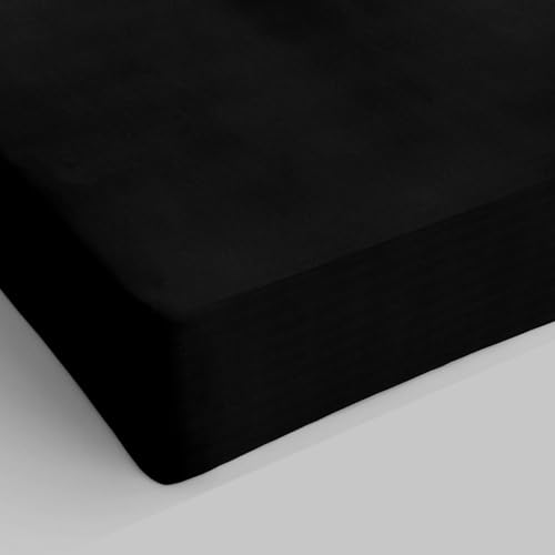 Sogni e Capricci Max Color Fitted Sheet with 25cm Corner, Black, maxy double