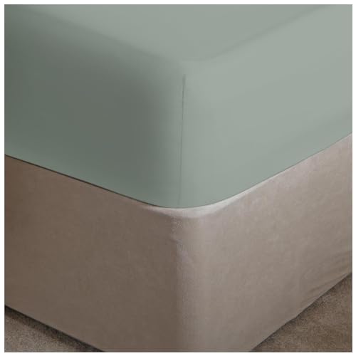 GC GAVENO CAVAILIA Easy Care Percale Extra Deep Fitted, Luxury Soft & Cosy Non Iron Thick Polycotton Bed Sheets, Duck Egg, Super King