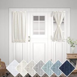 KOUFALL Sidelight Curtains for Front Door,Linen Sheer 25 x 40 Inch Curtains for Kitchen Door Window,26 x 40 in Long,25x40 26x40,Single Panel,Cream Beige Off White