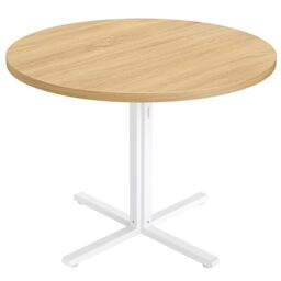 VASAGLE Round Dining Table, Small Kitchen Table for 4 People, Farmhouse Style, Water-Resistant Surface, 80 cm Diameter, 74.8 cm Height, for Dining Room, Living Room, Golden Oak KDT082Y02
