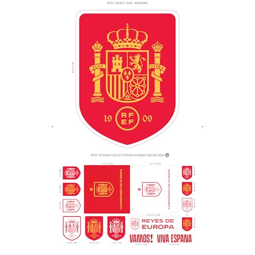Licensed Decor RFEF Vinyl Wall Sticker - Club Crest Sticker Pack - 70x40cm
