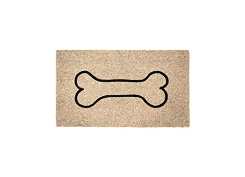 Fisura Original Coconut Doormat with Non-Slip PVC Backing. Door Mat Home Entrance. Hand-painted. Measurements: 70 cm x 40 cm (Bone, White)