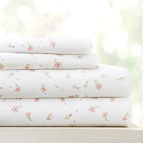 "Linen Market 3 Piece Twin Bedding Sheet Set (Pink Floral) - Sleep Better Than Ever with These Ultra-Soft & Cooling Bed Sheets for Your Twin Size Bed - Deep Pocket Fits 16"" Mattress"