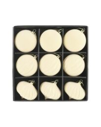 WeRChristmas Set of 9 Latte Velvet Christmas Baubles, 10cm