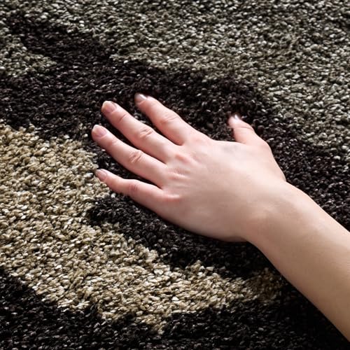 Safavieh Shaggy Indoor Woven Rectangle Area Rug, Florida Shag Collection, SG453, in Beige / Multi, 160 X 229 cm for Living Room, Bedroom or Any Indoor Space
