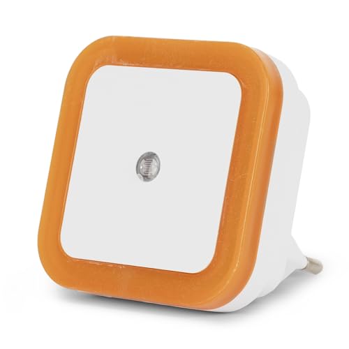 Entac Night Light, 0.5W, Square, Warm White Orange, with Twilight Sensor, for Indoor Use