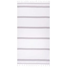 "Superior Fouta Beach Towel, Cotton, Grey, Oversized 35"" x 68"""