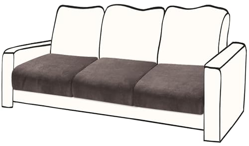BT.WA Couch Covers for 3 Cushion Couch Sofa Velvet 3-Piece Seat Cushion Cover Stretch Sofa Covers Separated Sectional Sofa Slipcovers Furniture Protector (3-Seater or Backrest, Coffee)