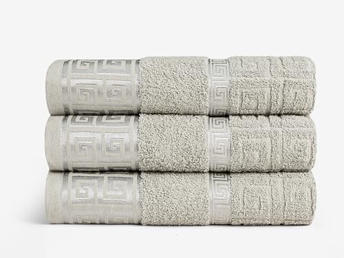GC GAVENO CAVAILIA Towels Bath Sheets 3-Pack - Bath Sheets Extra Large Super Soft Egyptian Cotton Towels - Hotel Quality Quick Dry & Highly Water Absorbent Towel Set Bath Sheet 90x150 Cm, Grey