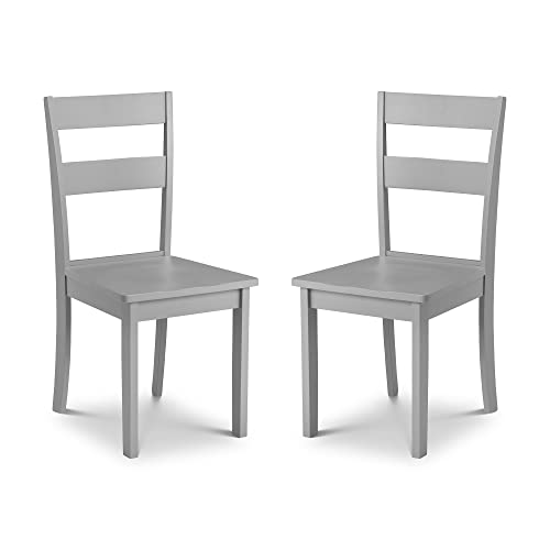 Julian Bowen Kobe Dining Chairs, Set of 2, Grey - H89 x W47.5 x D40.5cm