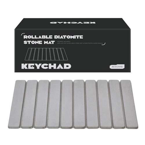 KEYCHAD Foldable Stone Bath Mat, Diatomaceous Earth Anti-slip Bath Mat Great Absorption Ability Quick Dry Natural Shower Floor Mat for Bathroom, Home & Bedroom Door, 23.4 * 15.4'' Gray