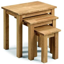 Julian Bowen Coxmoor Nest of Tables, Set of 3 - Oak - H48 x W50 x D35cm