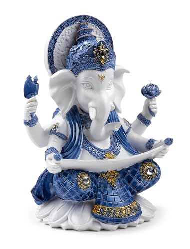 Puckator White & Blue Ganesh Knowledge - Ganesh Ganesha Idol Statue Statues For Home Decor - Ganapati Ganpati Indian Decoration Decorations Home -Hindu Gift Gifts Items For Women