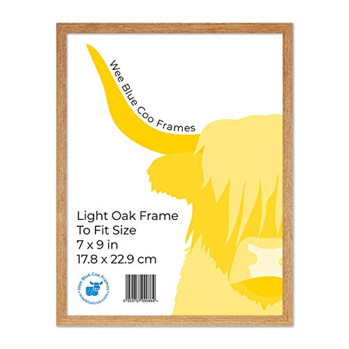 9x7 Light Oak Wooden Picture Frame 9 x 7 Inch (22.86 x 17.18cm) Picture Framing Glass Photo Frame