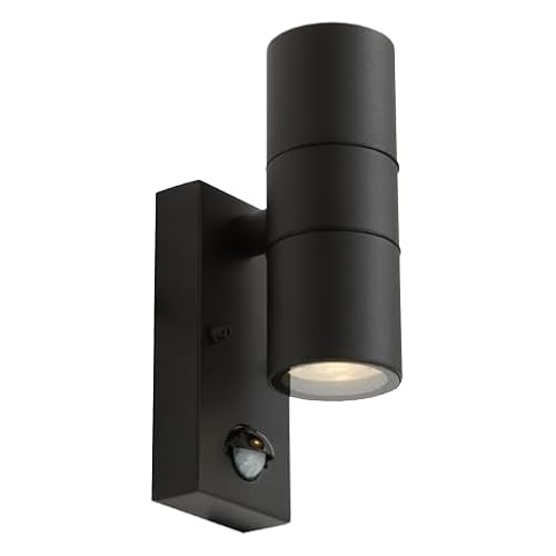 4lite Marinus Sleek Outdoor Up Down Wall Light (Anthracite) Rust Free IP44 Rated Motion Sensor Exterior Wall Lamp - 4L2/2311-4Yr Guarantee