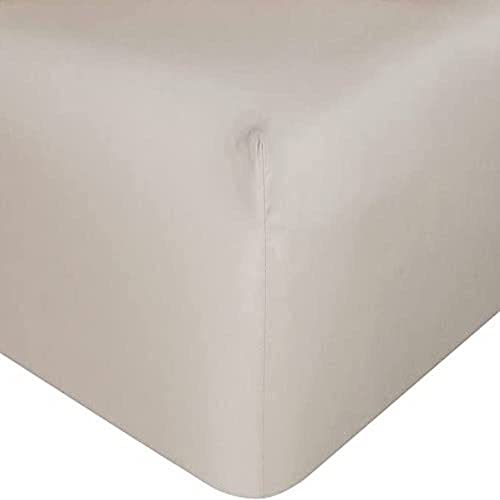 Sleepdown Fitted Sheet Plain Warm Cosy Breathable Super Soft 100% Bamboo Bedsheet Bed Linen 32cm Extra Deep Pockets - Natural - Super King,5056242894698