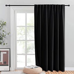 HPD Half Price Drapes BOCH-DLN191B-96 - Cortinas Para Oscurecer La Habitación De 96 Pulgadas De Largo Lino Estampado Texturizado 1 Panel Color