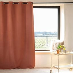 Phonic Thermal Blackout Curtain - 135 x 260 cm - Terracotta - 8 Round Eyelets with Reinforcement Strip - Ready to Hang