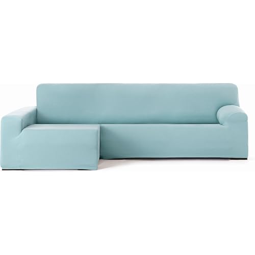 ECOMMERC3 - Chaise longue sofa cover with long arm left arm bi-elastic breathable – chaise longue sofa cover in sea water colour with elastic straps and foams