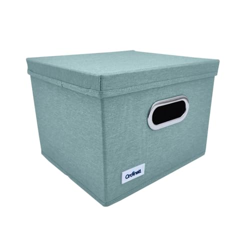 Ordinett Mint Storage Box M - Sage Green - 28 x 25 x 21 cm - Folding - Hard Lid - Handles with Holes