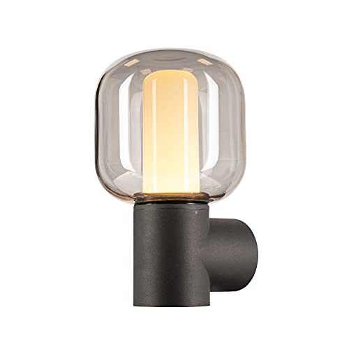 SLV Wall-Mounted Light OVALISK WL/Lighting for Walls, Paths, entrances, LED spot Outdoor, Surface-Mounted Light Outdoor, Garden lamp / IP65 3000/4000K 9W 560 / 600lm Anthracite