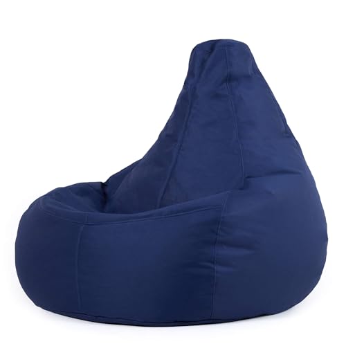 Bean Bag Bazaar Dalton Gaming Bean Bag Chair, Navy Blue, Water