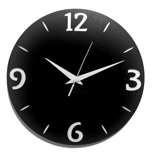 Instant Karma Clocks - Wall Clock - Modern - Minimal - Silent - Home Decor Study Bedroom Kitchen Room - Gift Idea (Black M3, 30 cm)