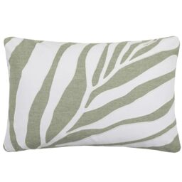 Voyage Maison Bamboo Feather Filled Cushion – 100% Cotton Abstract Leaf Appliqué Decorative Pillow (Limestone - 40x60cm)