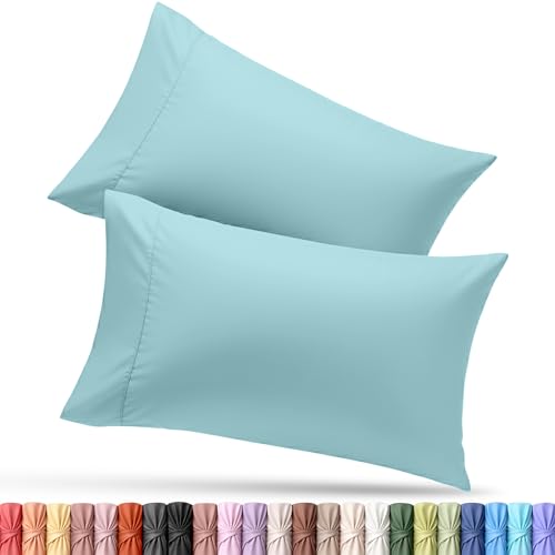 Utopia Bedding King Pillow Cases - 2 Pack - Envelope Closure - Soft Brushed Microfiber Fabric - Shrinkage and Fade Resistant Pillow Covers 20 X 40 Inches (King, Spa Blue)