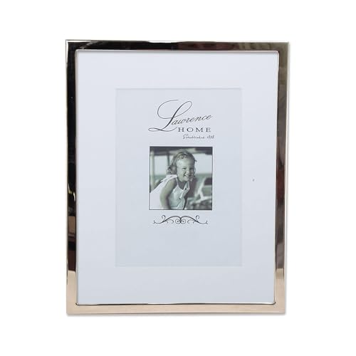 Lawrence Frames 710680 5 by 7-Inch Silver Standard Metal Picture Frame, 8 by 10-Inch Matted