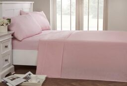 Rapport Home 56 Pick Non Iron Flat Sheet - Pink Kingsize Flat Sheet