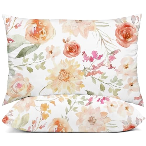 "YIYEA King Size Pillow Cases Set of 2, Ultra Soft Double Brushed Microfiber Pillowcases King, Floral Bed Pillow Covers, Fade Resistant, Easy Slip-On (20""x36"")"