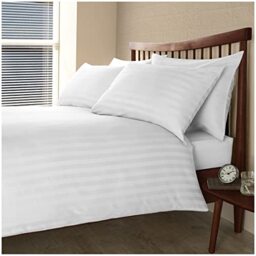 GC GAVENO CAVAILIA 200 Thread Count Double Bed Duvet Cover Set- Satin Bedding Set With Pillow Cases- 100% Egyptian Cotton Quilt Cover- White