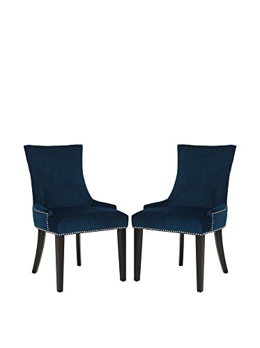 Safavieh Set of 2 Wooden Dining Chairs, in Navy