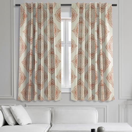 HPD Half Price Drapes Printed Room Darkening Curtains 50 X 63 (1 Panel), BOCH-KC27-63, Henna