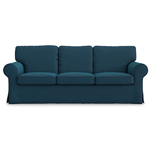 TLYESD Ektorp Sofa Cover 3 Seat Replacemen for IKEA Ektorp Sofa Cover,Ektorp Couch Cover, Ektorp 3 Seater Cover Only(Dark Ocean)